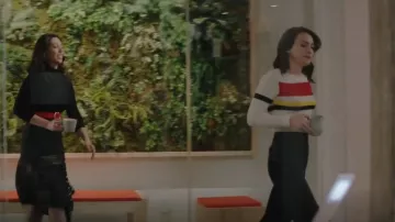 Victoria Beckham Long Sleeve Stripe Top in Vanilla & Bright Red Multi of Cara Bloom (Violett Beane) in God Friended Me (S01E16)