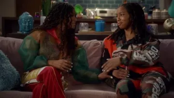 Kappa Snap Button Sweat Pants w/ logo bands worn by Sky Forster (Halle Bailey) in grown-ish (S02E11)
