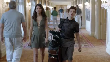 Bebe Tulip Skirt Plunge Dress worn by Sabrina Pemberton (Sofia Black-D'Elia) in The Mick (S01E01)