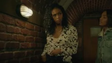 A.L.C. Tessa Wrap Blouse worn by Anissa Pierce (Nafessa Williams) in Black Lightning (S02E14)