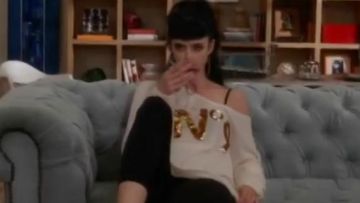 Wildfox Sequined No.9 Sweater worn by Chloe (Krysten Ritter) in Don't Trust the B---- in Apartment 23 (S02E13)