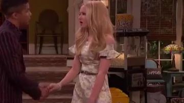 Topshop Floral Frill Bardot Dress worn by Liv Rooney (Dove Cameron) in Liv and Maddie (S03E16)