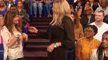 White House I Black Market Strapless black wide leg jumpsuit worn by Wendy Williams on The Wendy Williams Show December 25, 2018