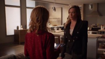 Balmain Classic Double-Breasted Wool Blazer worn by Laurel Lance (Katie Cassidy) in Arrow (S07E14)