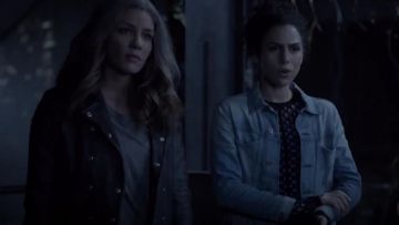 Personnes gratuit Avis Veste en Cuir portés par Dinah Drake (Juliana Harkavy) dans la Flèche (S07E14)