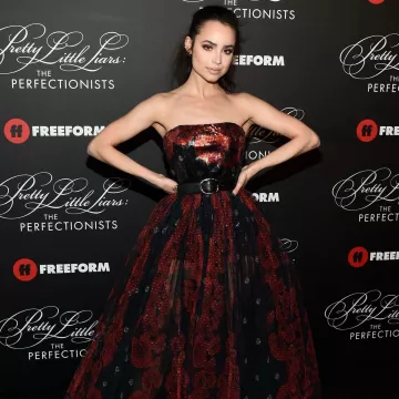 Elie Saab Resort 2019 gown dress worn by Sofia Carson at The Perfectionists' Premiere 2019, March 15