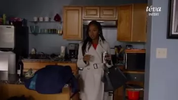 Burberry Leveson Cashmere Coat worn by Michaela Pratt (Aja Naomi King) in How to Get Away with Murder (S04E05)