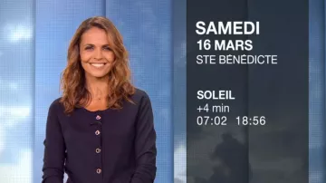 Le Cardigan fin uni à fermoirs toggle de Cali Morales dans Météo (m6) du 15/03/2019