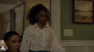 Equipment Marcilly Blouse worn by Anissa Pierce (Nafessa Williams) in Black Lightning (S02E15)