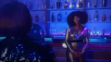 Missord Sexy V Profond à Manches Longues Paillettes fermeture à Glissière Combinaison portée par Cassie Brown (Brandy Norwood) Star (S03E03)