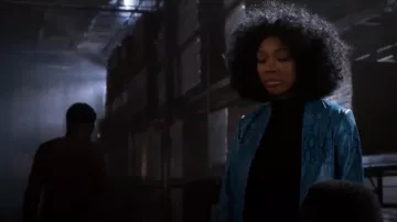 Alice + Olivia Logan en Cuir Collier Surdimensionné Manteau porté par Cassie Brown (Brandy Norwood) Star (S03E04)