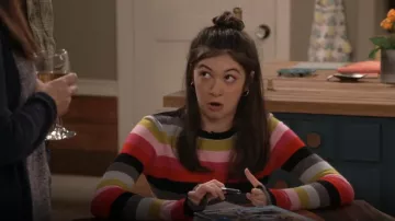 Pam & Gela Multistripe Crew Neck Sweater worn by Kate Burns (Grace Kaufman) in Man with a Plan (S03E07)