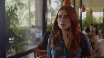 J Crew Silk twill button-up in tiger print worn by Gretchen Cutler (Aya Cash) in You're the Worst (S04E10)
