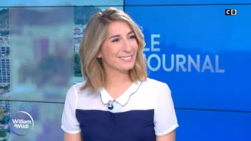 The Tee shirt navy fancy collar of Caroline Delage in William noon of the 15/03/2019