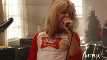 Long Sleeve Team Miller High Life Baseball Tee worn by Vince Neil (Daniel Webber) in The Dirt