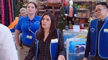 Rebecca Taylor Plaid Haut en Soie porté par Amy (America Ferrera) en Hypermarché (S04E12)