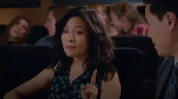 Whistles Maddie Lenno Print Frill Top worn by Jessica Huang (Constance Wu) in Fresh Off the Boat (S05E18)