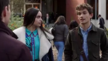 Adam Lippes  Moto Jacket with Shearling Collar worn by Ava Jalali (Sofia Carson) in Pretty Little Liars: The Perfectionists (S01E01)