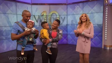 Diane von Furstenberg Mauve knit wrap dress worn by Wendy Williams on The Wendy Williams Show March 22, 2019