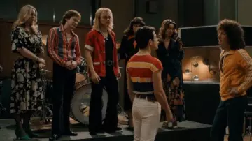 Red shot sleeves Shirt worn by Roger Taylor (Ben Hardy) as seen in Bohemian Rhapsody