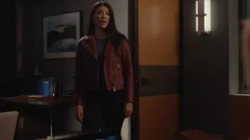 All Saints Dalby Leather Biker Jacket usado por Sea Shimooka (Emiko Queen) en Arrow (S07E17)