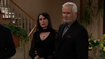 Ramy Brook Ashley Choker Sweater worn by Rena Sofer in The Bold and the Beautiful (S32E77)
