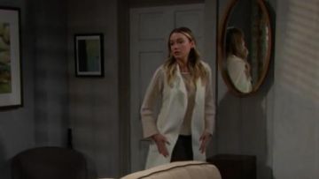 Bcbgmaxazria Camilla Long Wrap Vest worn by Katrina Bowden in The Bold and the Beautiful (S32E91)