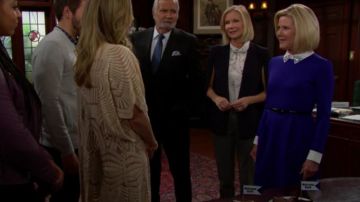 Ted Baker Moona Embellished Collar Dress worn by Alley Mills in The Bold and the Beautiful (S32E96)