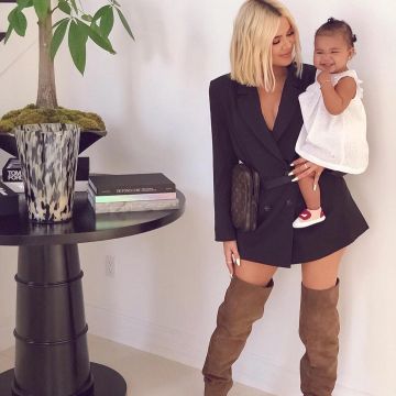 Yeezy Suede Tubular High Boots worn by Khloé Kardashian on her Instagram account @khloekardashian