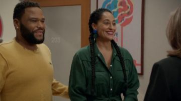 Veronica Beard Éperon de Soie Jacquard à Manches Longues Chemisier porté par arc-en-ciel Johnson (Tracee Ellis Ross) black-ish (S05E16)
