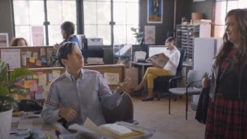 Thom Browne Rwb Elastic Stripe Oxford Shirt worn by Gabe Parrish (John Cameron Mitchell) in Shrill (S01E05)