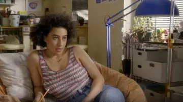 Topshop Leni Striped Rib Tank Top worn by Ilana Wexler (Ilana Glazer) in Broad City (S05E08)