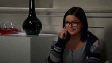 Melrose and Market Stripe Knit Shawl Collar Zip Cardigan worn by Alex Dunphy (Ariel Winter) in Modern Family (S08E15)