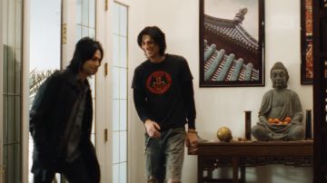 Lucky 13 Devil Cat Bar T-shirt in Black worn by Tommy Lee (Machine Gun Kelly) in The Dirt