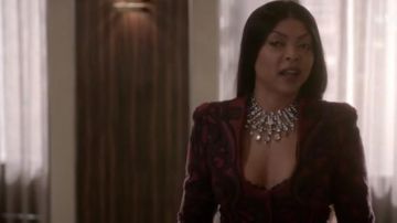 Alexander McQueen Brocade Peplum Jacket worn by Cookie Lyon (Taraji P. Henson) in Empire (S03E15)