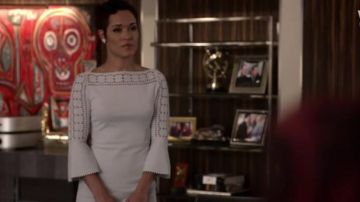 Vestido de punto de manga completa geométrica de Fendi usado por Anika Calhoun (Grace Byers) en Empire (S03E15)