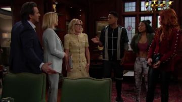 Maje Rill Tweed Shirt Dress worn by Alley Mills The Bold and the Beautiful (S32E129) March 27, 2019