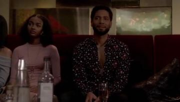 Saint Laurent imprimé Étoile Shirt porté par Jamal Lyon (Jussie Smollett) dans l'Empire (S03E18)