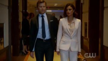 Anna Raised Seam Straight Leg Trousers worn by Cristal Jennings (Ana Brenda Contreras) in Dynasty Season 1 Episode 5