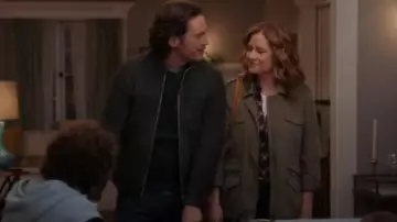 Graham & Spencer Velvet Army Jacket worn by Lena (Jenna Fischer) in Splitting Up Together (S02E17)