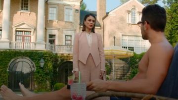 Roxanne Collarless Jacket worn by Cristal Jennings (Ana Brenda Contreras) in Dynasty Season 1 Episode 6