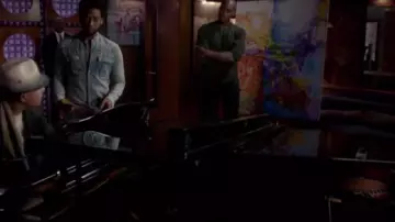 Balmain  Distressed Denim Banded-Collar Shirt worn by Jamal Lyon (Jussie Smollett) in Empire (S04E07)