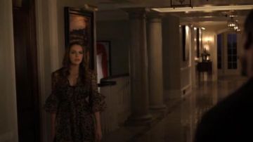 Bossie Bye Léopard Robe de Soie porté par Fallon Carrington (Elizabeth Gillies) dans l'émission de TÉLÉVISION de la Dynastie Saison 1 Épisode 8