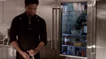 The Saint Laurent shoulder star print shirt worn by Jamal Lyon (Jussie Smollett) in TV Show Empire (S04E09)