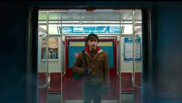 The jacket corduroy collar and sheep of Billy Batson (Asher Angel) in Shazam!