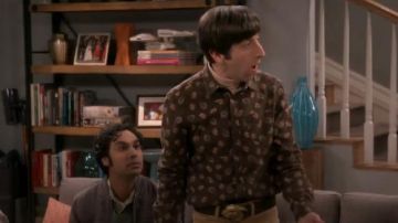 All saints Wieppe Leaf Print Slim Fit Shirt worn by Howard Wolowitz (Simon Helberg) in The Big Bang Theory (S12E18)