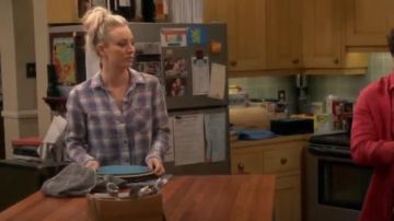 Current Elliott The Slim Boy Plaid Shirt worn by Penny (Kaley Cuoco) in The Big Bang Theory (S12E18)