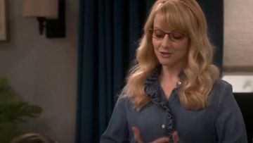 Frame Ruffle Button Front Denim Shirt worn by Bernadette Rostenkowski (Melissa Rauch) in The Big Bang Theory (S12E18)