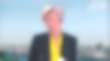 The breasted blazer navy blue Estelle Colin in Télématin the 08.04.2019