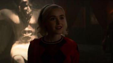 Rag & Bone Dex Argyle Merino Wool Sweater worn by Sabrina Spellman (Kiernan Shipka) in Chilling Adventures of Sabrina (S01E15)